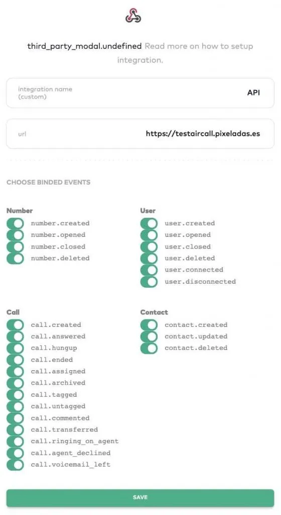 aircall api y webhook