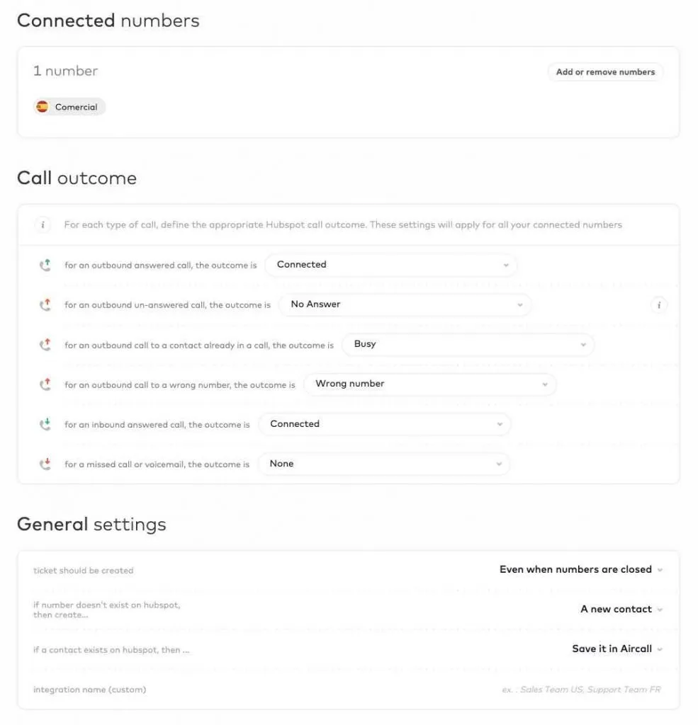 aircall integración hubspot