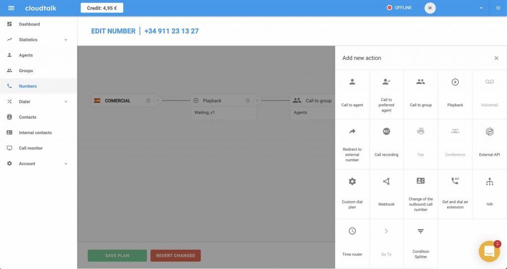 cloudtalk configuración de flujos de llamadas