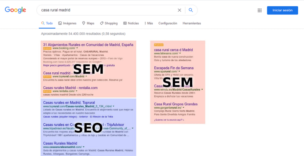 SEM SEO en google 2021 min Diferencia SEO y SEM, aprende cómo usarlos bien [2021]