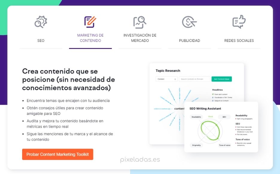 Crea contenido que posicione tu sitio web con Semrush