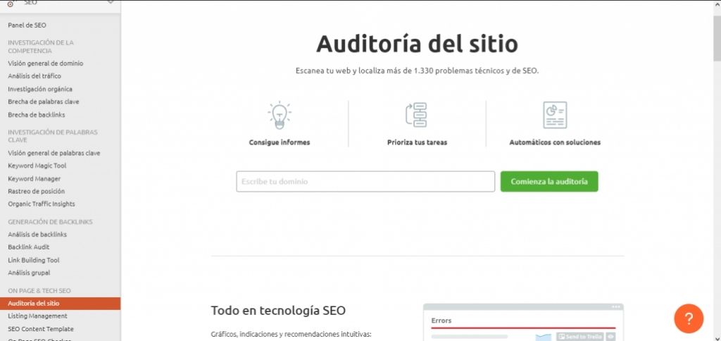 auditoria sitio semrush Semrush | Review 2022