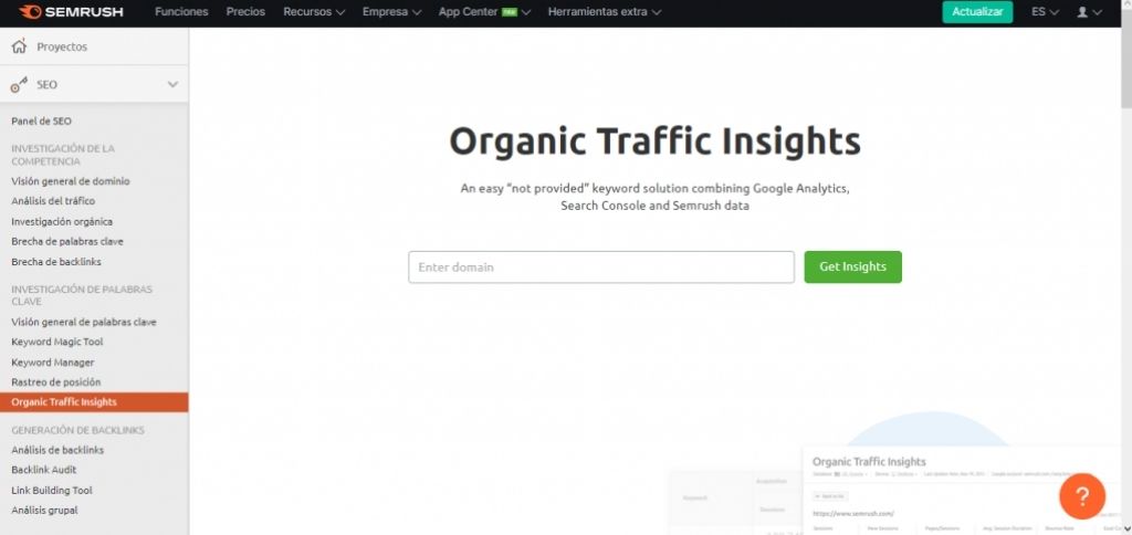 organic traffic insights Semrush | Review 2022