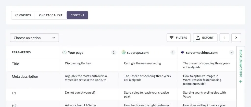 content seo on page SE Ranking SEO On-Page checker