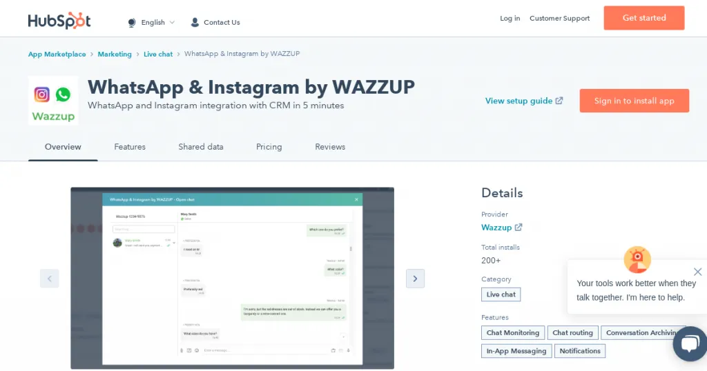 wazzup integración con hubspot 